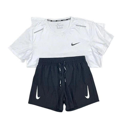 Ensemble Short/T-shirt Nike Running - Blanc