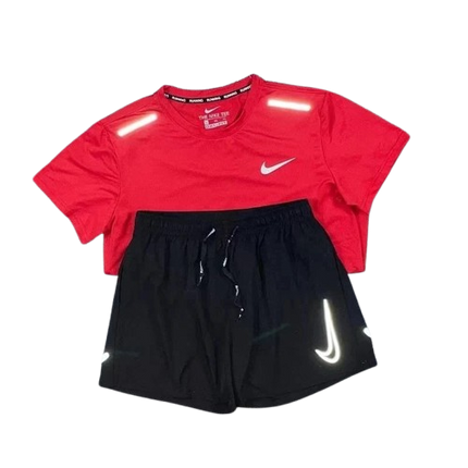 Ensemble Short/T-shirt Nike Running - Rouge