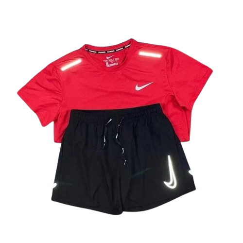 Ensemble Short/T-shirt Nike Running - Rouge