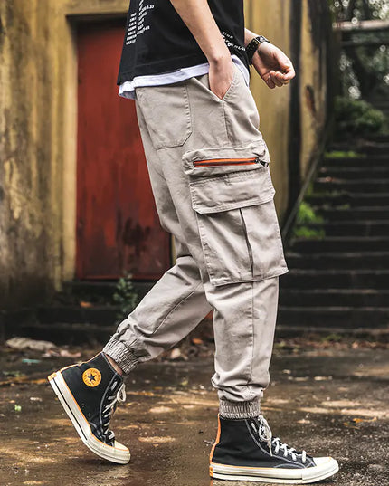Camouflage Cargo Pants with Tapered Cuffs