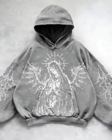 Hooded Printed Hip Hop Y2G Streetwear Sweatshirt