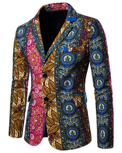 Men's African Print Suit for Nightclub Wear