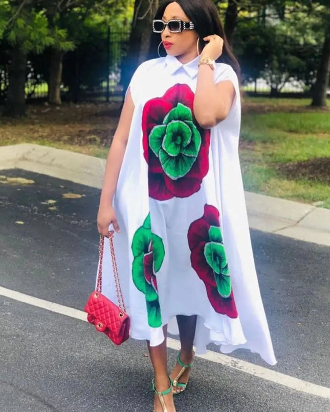 Plus Size Women's African Print Summer Dress