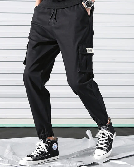 Men's Japanese Streetwear Cargo Pants with Cuffs