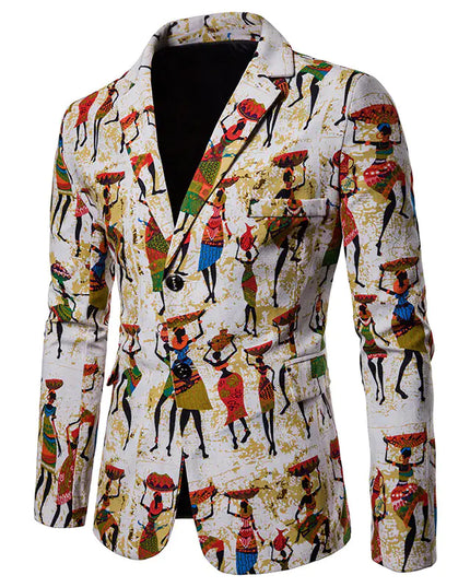 Men's African Print Suit for Nightclub Wear