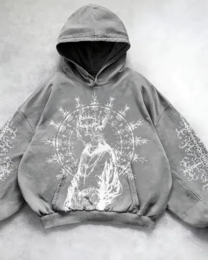 Hooded Printed Hip Hop Y2G Streetwear Sweatshirt